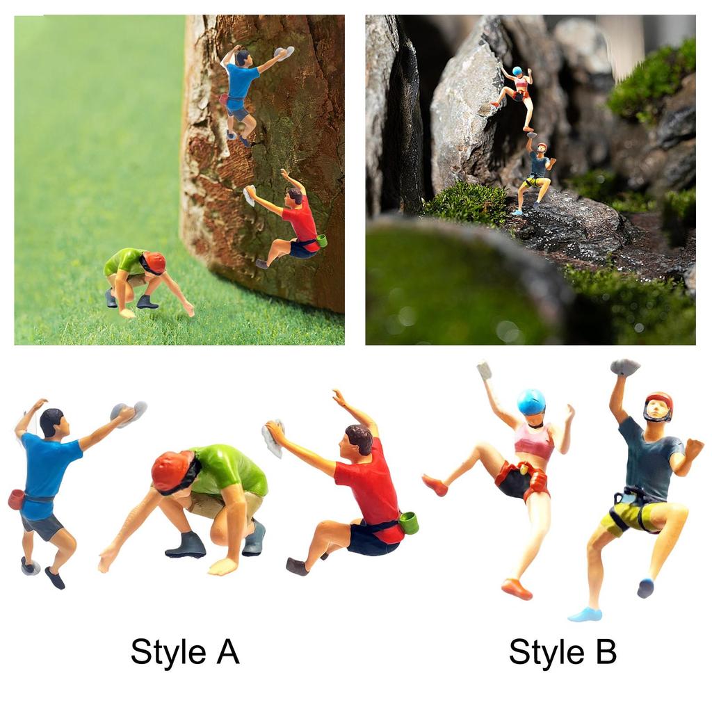 [Lszcx6l] 1:64 Rock Climbing Figure People Model Train Train Train Collections Diorama Scenery Micro