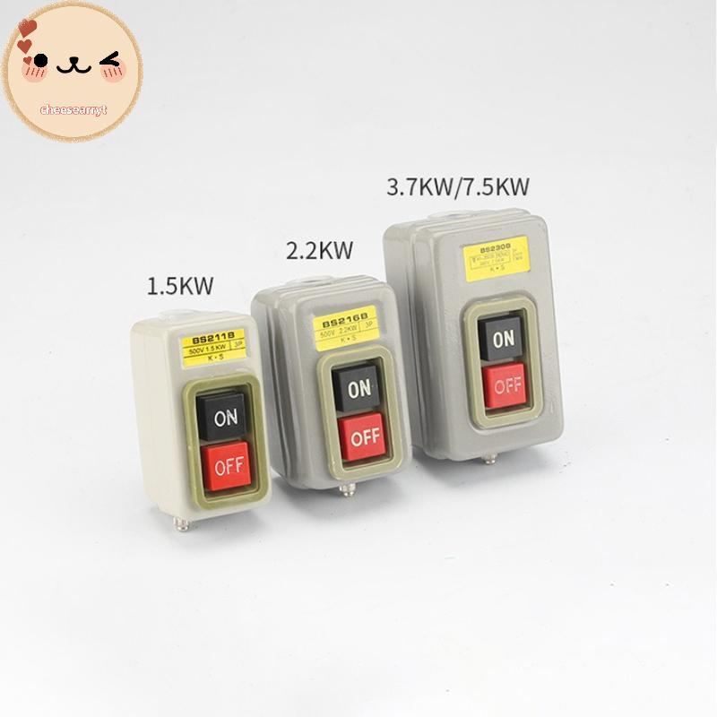 Chee Start Button Switch AC380V สามเฟส BS211B BS216B BS230B Motor Control Start Stop Switch EN