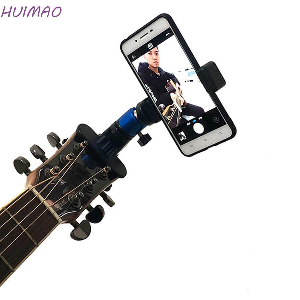 HUIMAO คลิปหัวกีตาร์สีดํา Universal Live Broadcast Bracket ขาตั้งขาตั้งกล้องคลิปหัวกีตาร์อุปกรณ์เสริมขาตั้งกล้องคลิปหัว