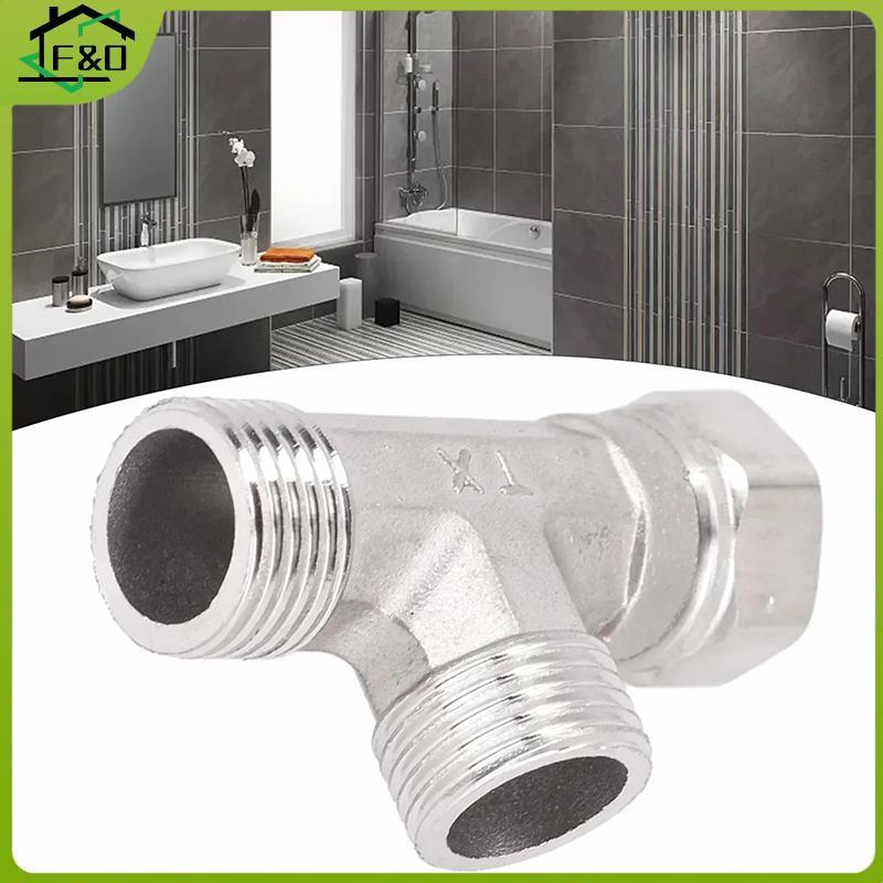 F&O อะแดปเตอร์ T สแตนเลส G1/ 2" T-Valve Diverter วาล์วสามทางอุปกรณ์สําหรับ Bath Bidet er ฝักบัว