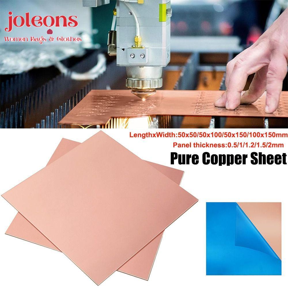 JOLEONS Copper Bar สี่เหลี่ยมผืนผ้า High Purity Copper Flat Bar, หลายขนาด T2 ทองแดงบริสุทธิ์แบนไฟฟ้า