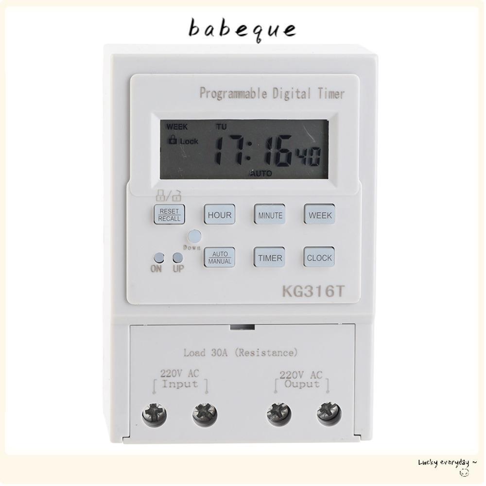 BABEQUE Digital Timer Switch, AC 220V 30A Programmable Timer, Smart Home KG316T 1Min - 168H 1W Power