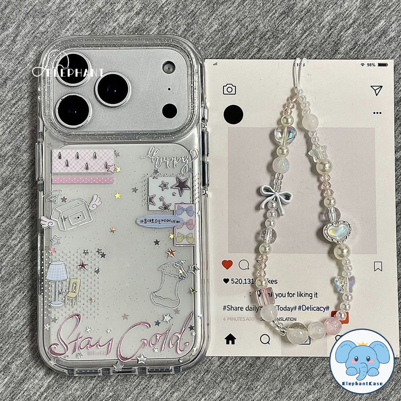 เคสไอโฟน13 17 เคสผงวาวลายหัวใจสาวกัน ม้า2026 สำหรับ IPhone 11 17 16 Air XR 15 12 13 14 Pro Max X XS 14 15 16 7 8 Plus