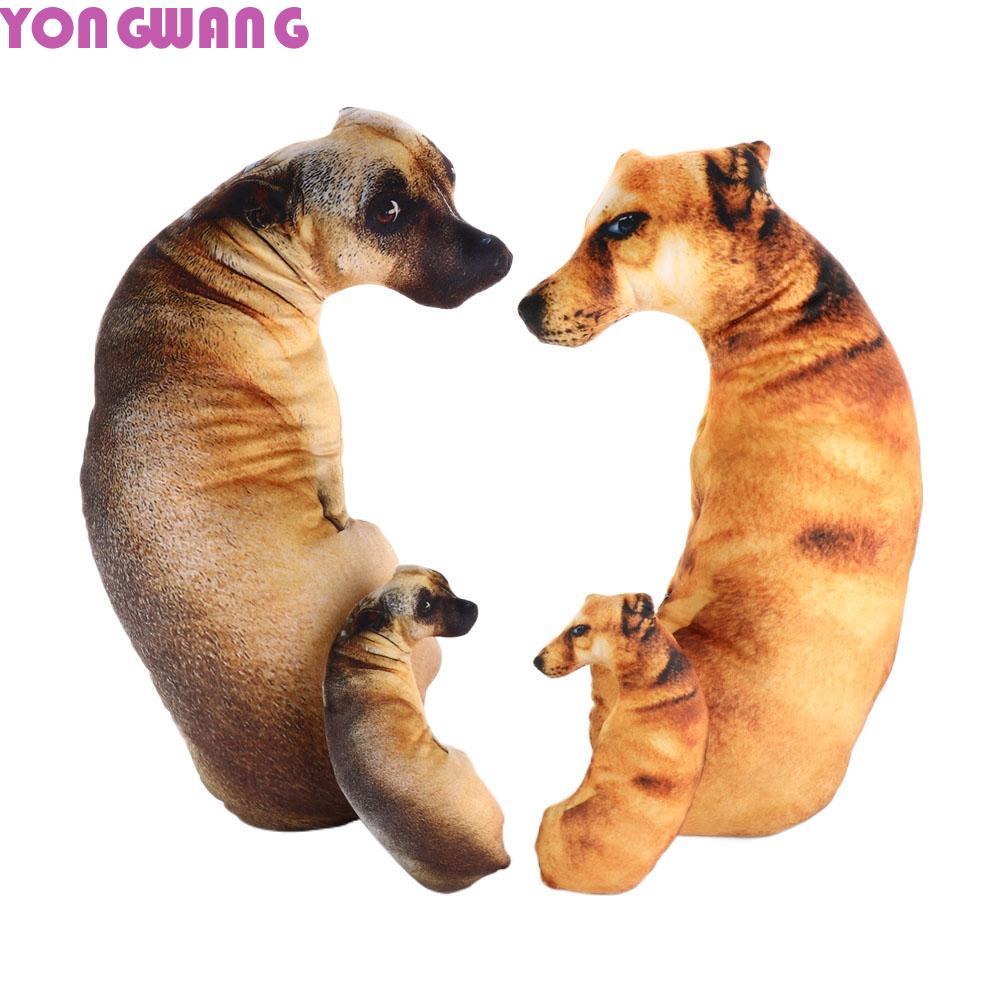 YONGWANG66HR หมอนสุนัข, นุ่ม 3D เหมือนจริงสัตว์โยนหมอน, น่ารัก Creative Plush Cushion Home