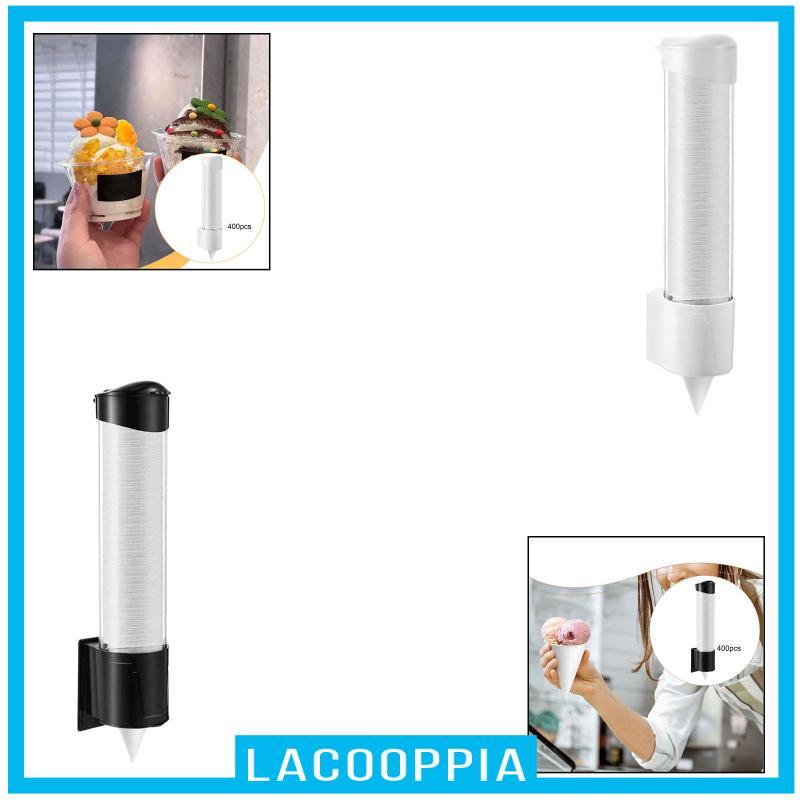 [Lacooppia] 400 ชิ้นถ้วยกรวยหิมะถ้วยไอศกรีมติดผนังที่วางแก้วดึงประเภท Leak Proof วัสดุ PP เครื่องจ่า