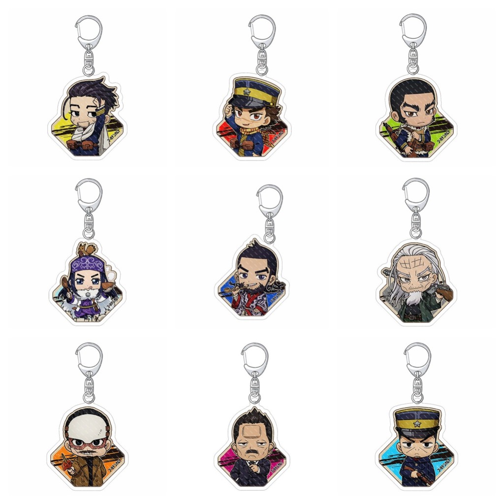 Kamuy Hyakunosuke Ogata Saichi Sugimoto Asirpa Tokushirou Tsurumi Genjirou Tanigaki Chibi พวงกุญแจอะ