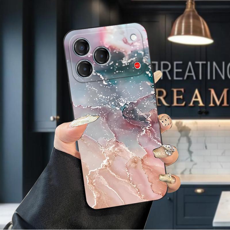 สําหรับ ZTE Nubia V80 Pro Blade Pro หรูหราหินอ่อนความงามกรณี ZTE Nubia V80 Pro V80pro Matte สีดํานุ่