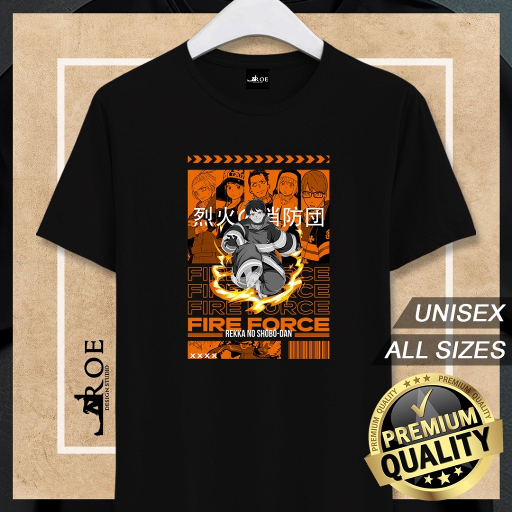 🔥 เสื้อยืด Baju FIRE FORCE ANIME Unisex 🔥