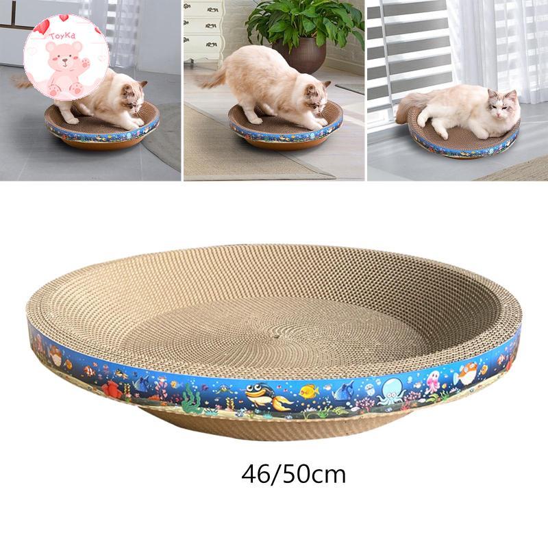 [Whbadguy] Round Cardboard Cat Scratcher Bed Scratch Pad Nest Couch for Indoor Cats
