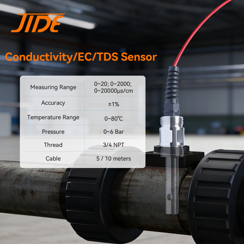 ใหม่และต้นฉบับ JIDE อุตสาหกรรมการนําไฟฟ้าออนไลน์ EC TDS Sensor Probe