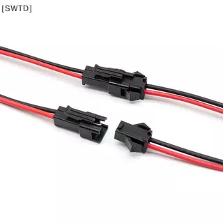 [SWTD] 10 คู่ยาว SM Connector Terminal ปลั๊กสายไฟชายหญิง Splice ขั้วต่อสายไฟสีแดงและ Bla สายไฟ LED ดาวน์ไลท์โคมไฟเพดาน null