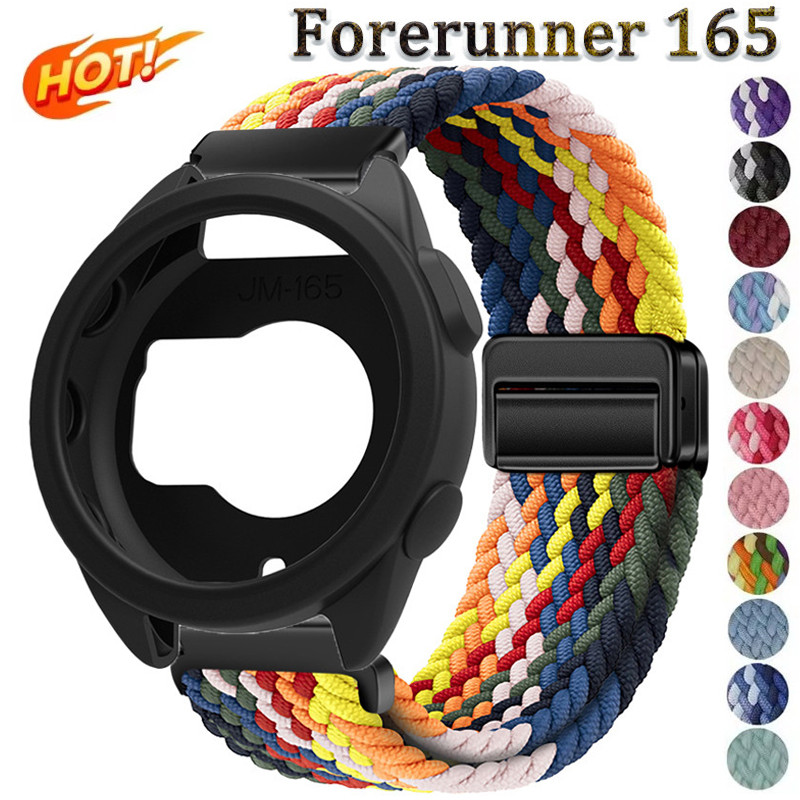 สายรัดไนลอน + เคสซิลิโคนสําหรับผู้เบิกทาง Garmin 165 ฝาครอบป้องกันทอสายรัดห่วงสําหรับผู้เบิกทาง Garm