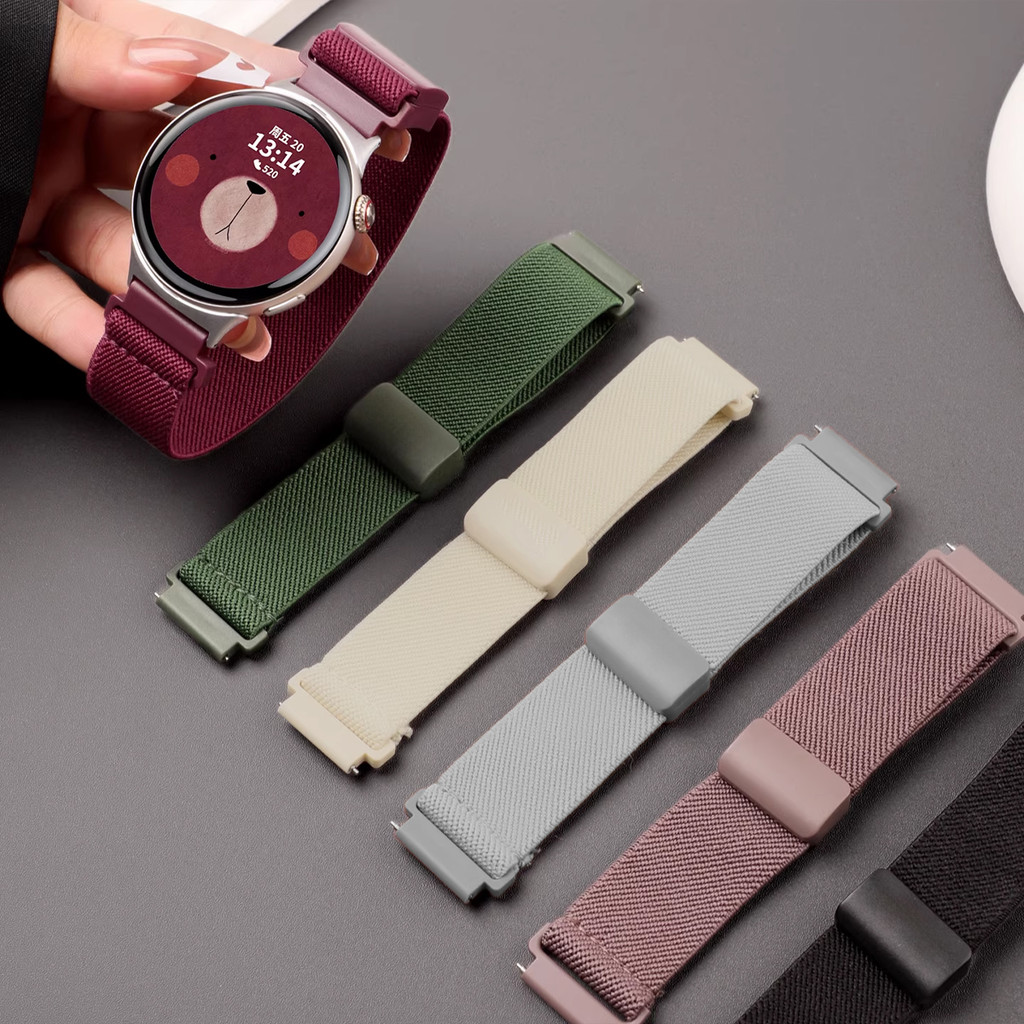20 มม.22 มม.แม่เหล็กสําหรับ Samsung Galaxy Watch 7 6 5 4 40/44 มม.4/6Classic 46/47 มม.ไนลอน Loop band สําหรับ Huawei Watch GT6 Pro 5