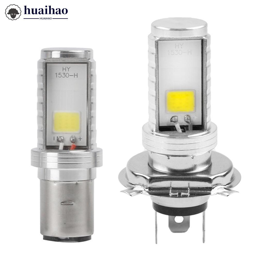 HUAIHAO 1 PC รถจักรยานยนต์ LED ไฟหน้า H4 H6 BA20D COB ไฟหน้า LED รถจักรยานยนต์สกู๊ตเตอร์ Super Brigh