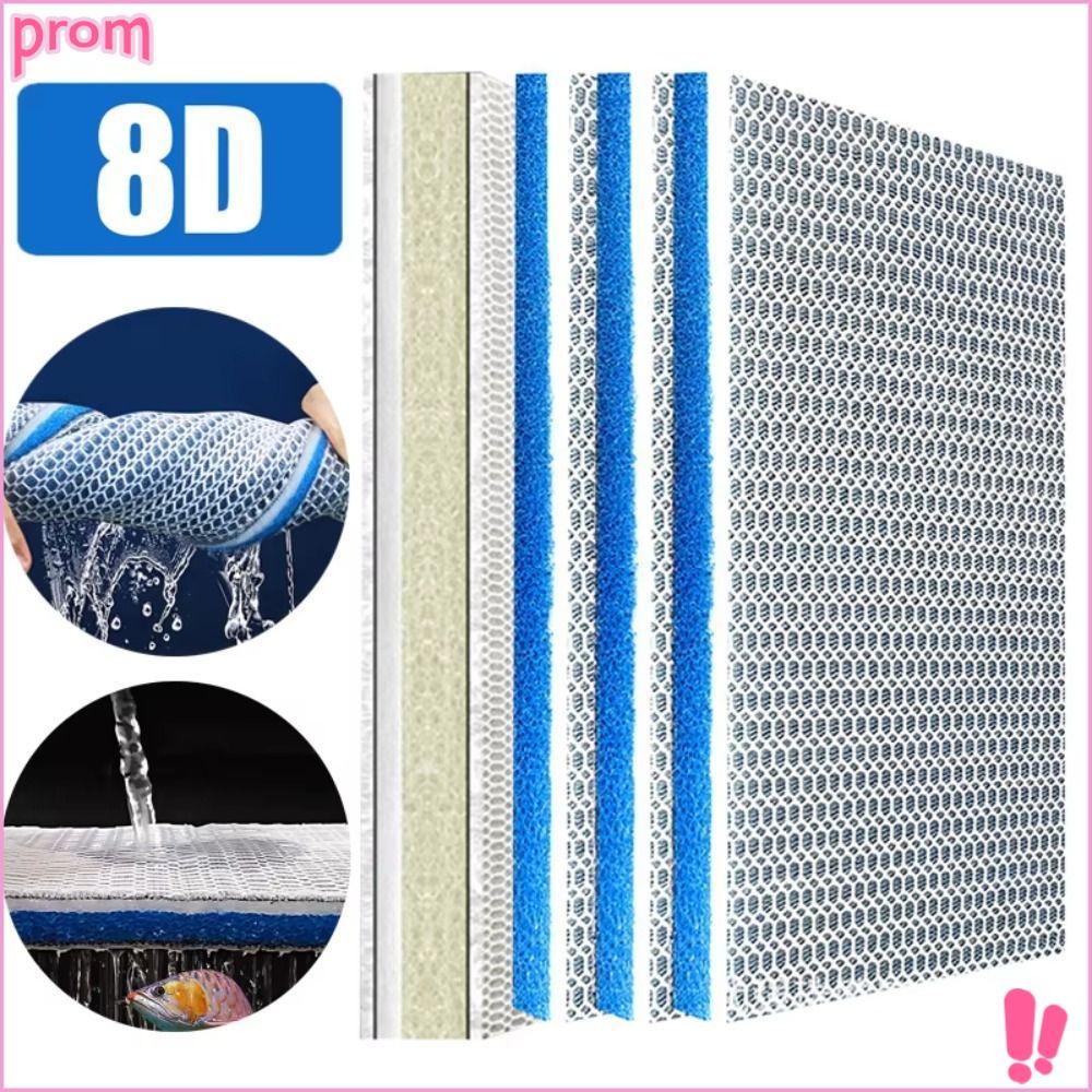 จัดส่งจากประเทศไทยPROM 1 ชิ้นกรองชีวเคมี, 8D 8-Layers Aquarium Filter Sponge, ทนทาน High-Density Cotton Sponge Aquarium Accessories