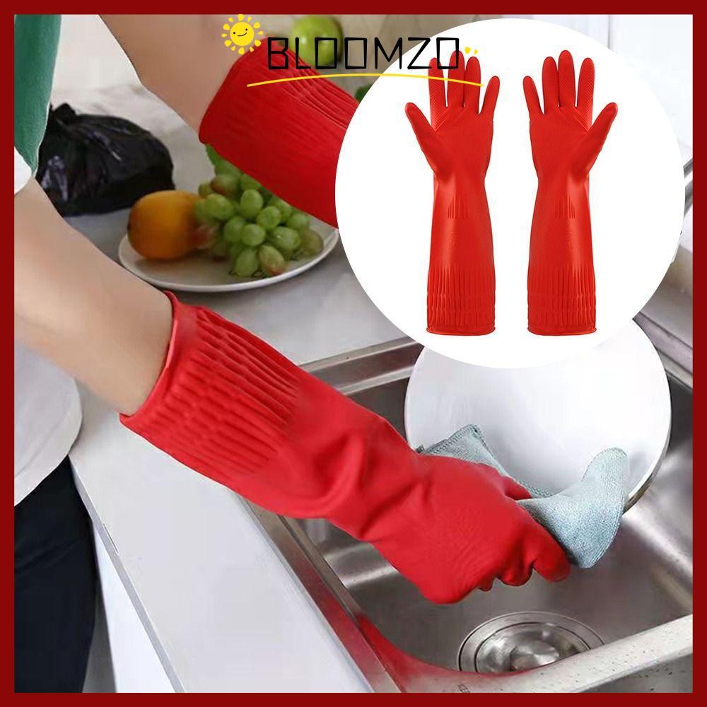 CODBLOOMZO ถุงมือล้างรถ 1 คู่, ถุงมือยางสําหรับงานหนักยาวพิเศษกันน้ํา, อุปกรณ์ครัวกรดหนาทนน้ํามันสารเคมีทนทํางานความปลอดภัยข้อมือสวน