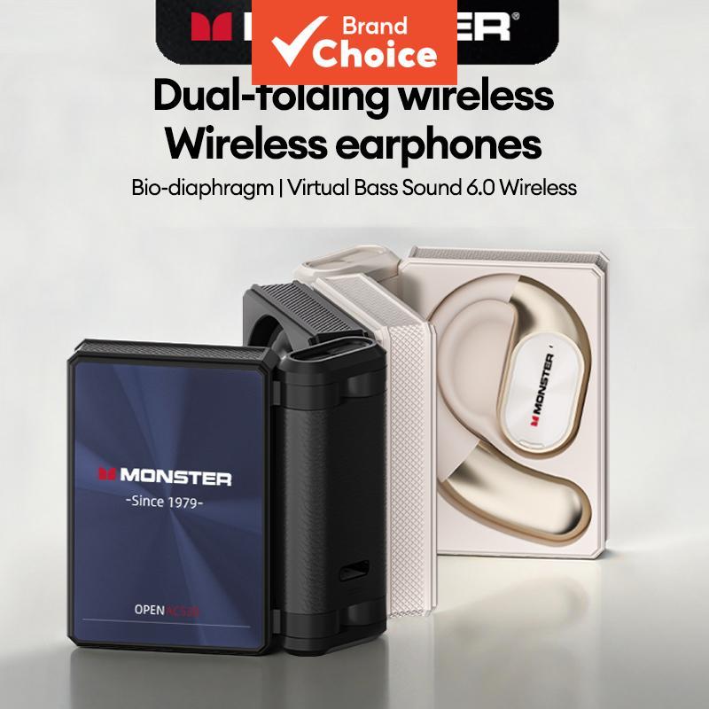 Monster AC530 หูฟังหูฟังเปิดการออกแบบหูฟังบลูทูธแบตเตอรี่ความจุขนาดใหญ่ชุดหูฟังไมโครโฟน HD สําหรับสม