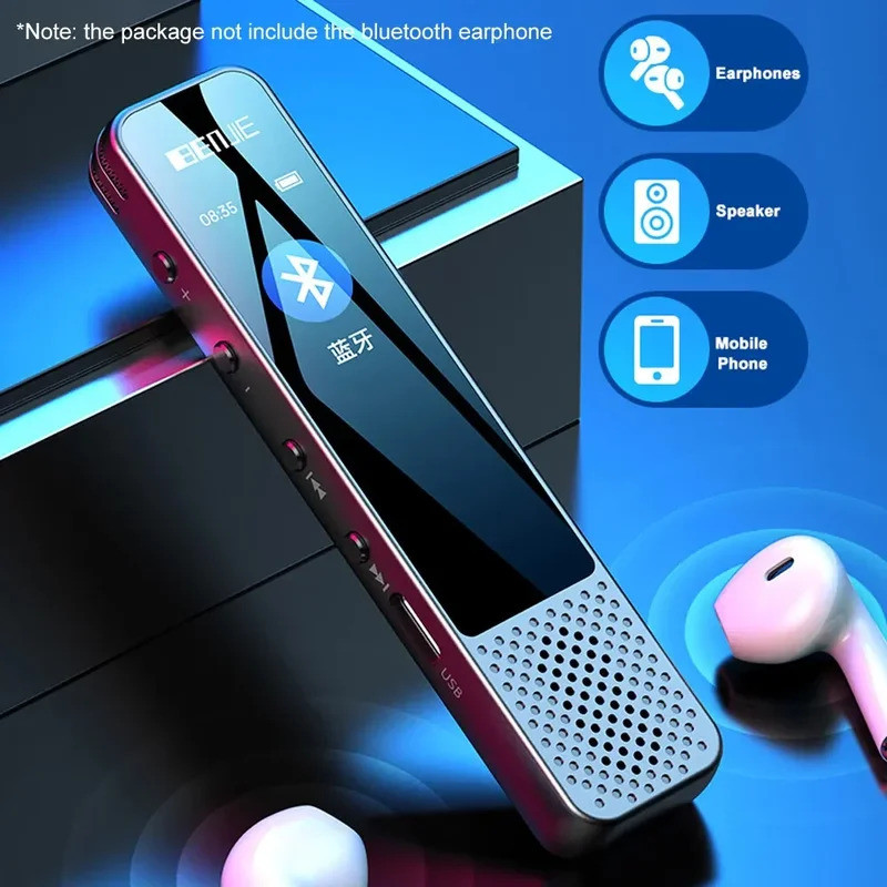 BENJIE G6 เครื่องบันทึกเสียงพร้อมลําโพงบลูทูธ MP3 เครื่องเล่น 8G/16G/32G/64G Dictaphone 3072Kbps DSP