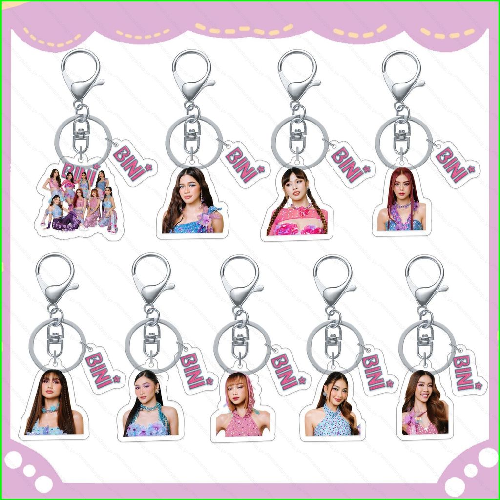 G2P BINI BUS Aiah Colet Maloi Gwen Stacey Mikha Jhoanna Sheena อะคริลิคพวงกุญแจกระเป๋าจี้ P2G