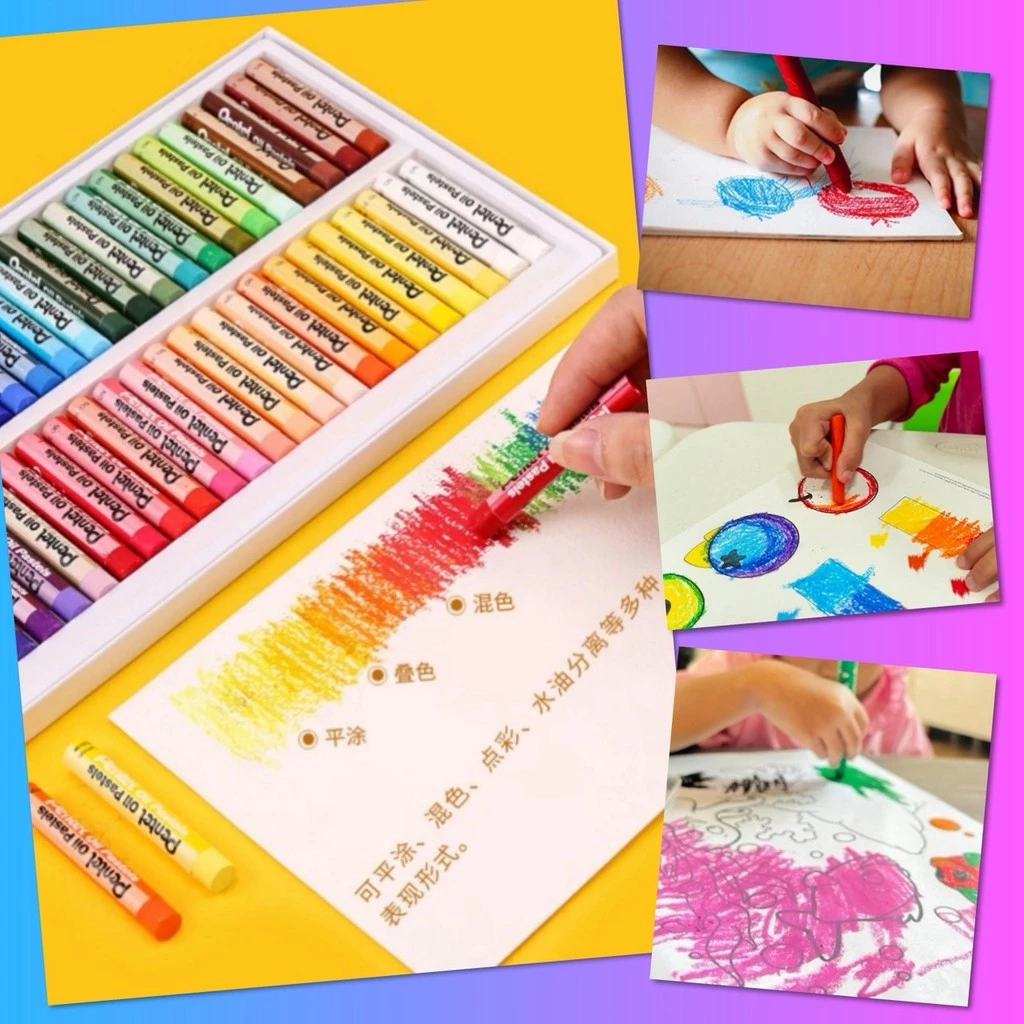 ❤ สีเทียน Oil Pastels ปลอดสารพิษ วาดภาพ ระบายสี งานศิลปะ รุ่นอัพเกรด เนื้อสีเนียนนุ่ม เขียนระบายง่าย สีสดใส ติดกระดาษ ❤