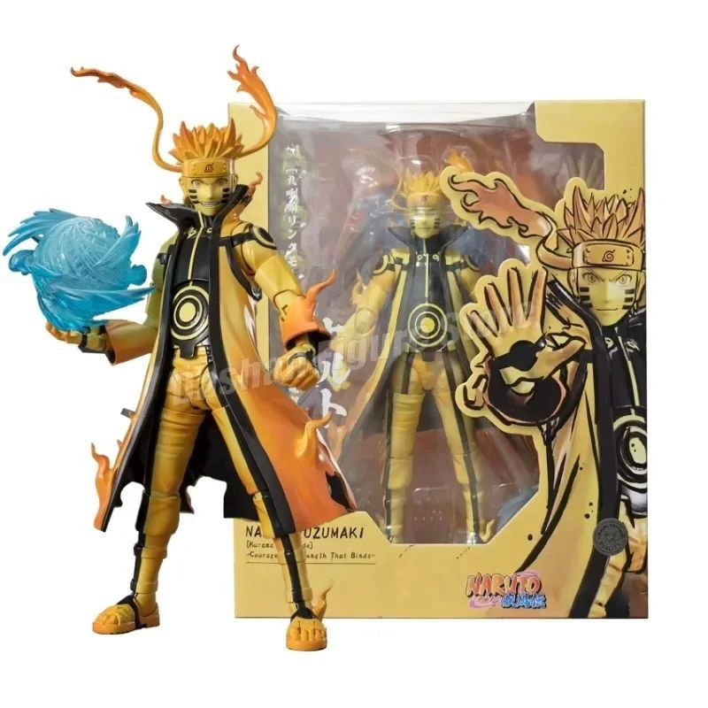 Shf Uzumaki Naruto Kurama Link Mode Action Figure Rikudo Sennin Naruto Figurine Courageous Strength 