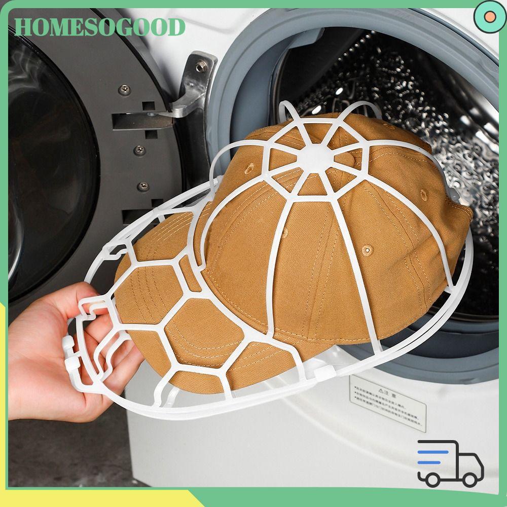 HOMESOGOOD โฮมโซดี หมวกซักผ้ากรงผู้ถือกรอบ,หมวกเบสบอลทําความสะอาดหมวกเบสบอลเครื่องซักผ้าหมวกเบสบอลกรงซักผ้า,ผู้ถือป้องกันเครื่องล้างจานซักผ้าหมวกชั้นวางสําหรับบ