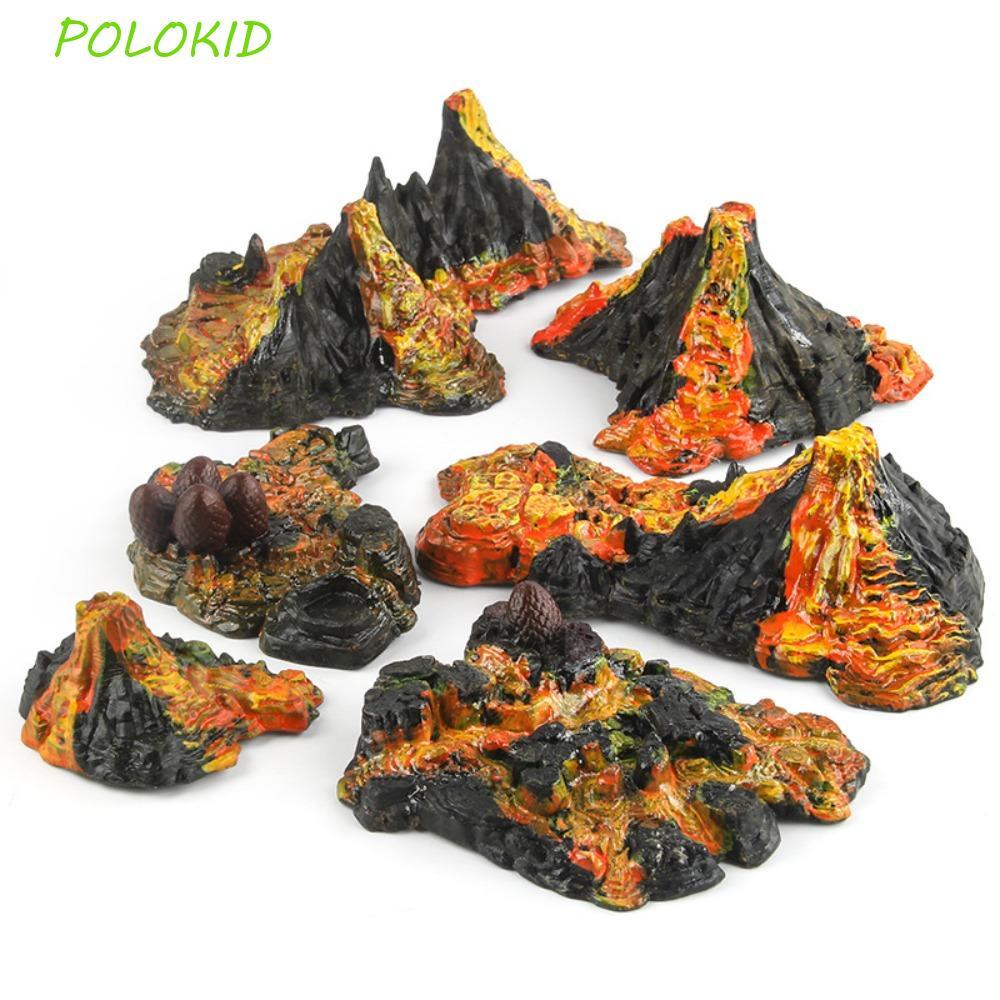 POLOKID จําลอง Volcano รุ่น, ที่สมจริง Volcano ของเล่นเพื่อการศึกษา Mini Volcano ของเล่น, ไดโนเสาร์ 