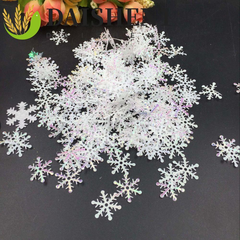 DAISHEN1 เกล็ดหิมะประดิษฐ์, DIY Glitter เกล็ดหิมะคริสต์มาส Confetti, Creative Multi-สี 1.5 ซม./2 ซม./3 ซม.เกล็ดหิมะเลื่อมคริสต์มาส
