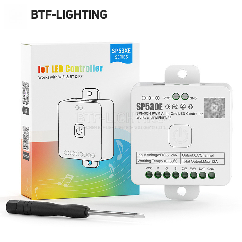 ชุดควบคุม LED แบบสมบูรณ์ SP105E/SP107E/SP108E/SP110E/SP501E/SP601E รองรับบลูทูธ/WiFi/เสียง ผ่านแอป i