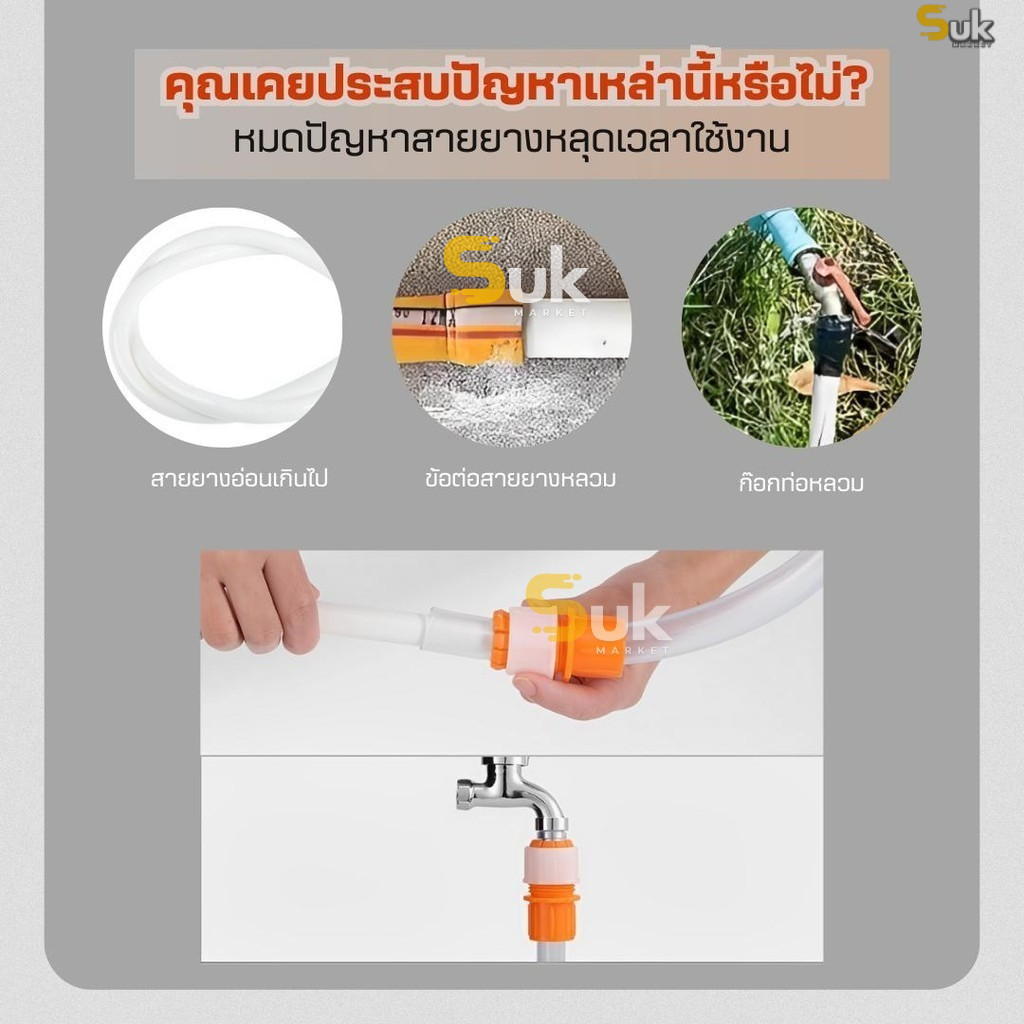 (รุ่นใหม่)ข้อต่อก๊อกน้ำเกลียวสกรูล็อค ทนต่อแรงดันน้ำไม่รั่วไม่ซึม ข้อต่อสายยาง  หัวต่อก๊อกน้ำ ที่ต่อก๊อก ระบบน้ำ กรองน้ำ ราคา ถูกที่สุด ดีลบีเคเค แกลเลอรีภาพที่ 6