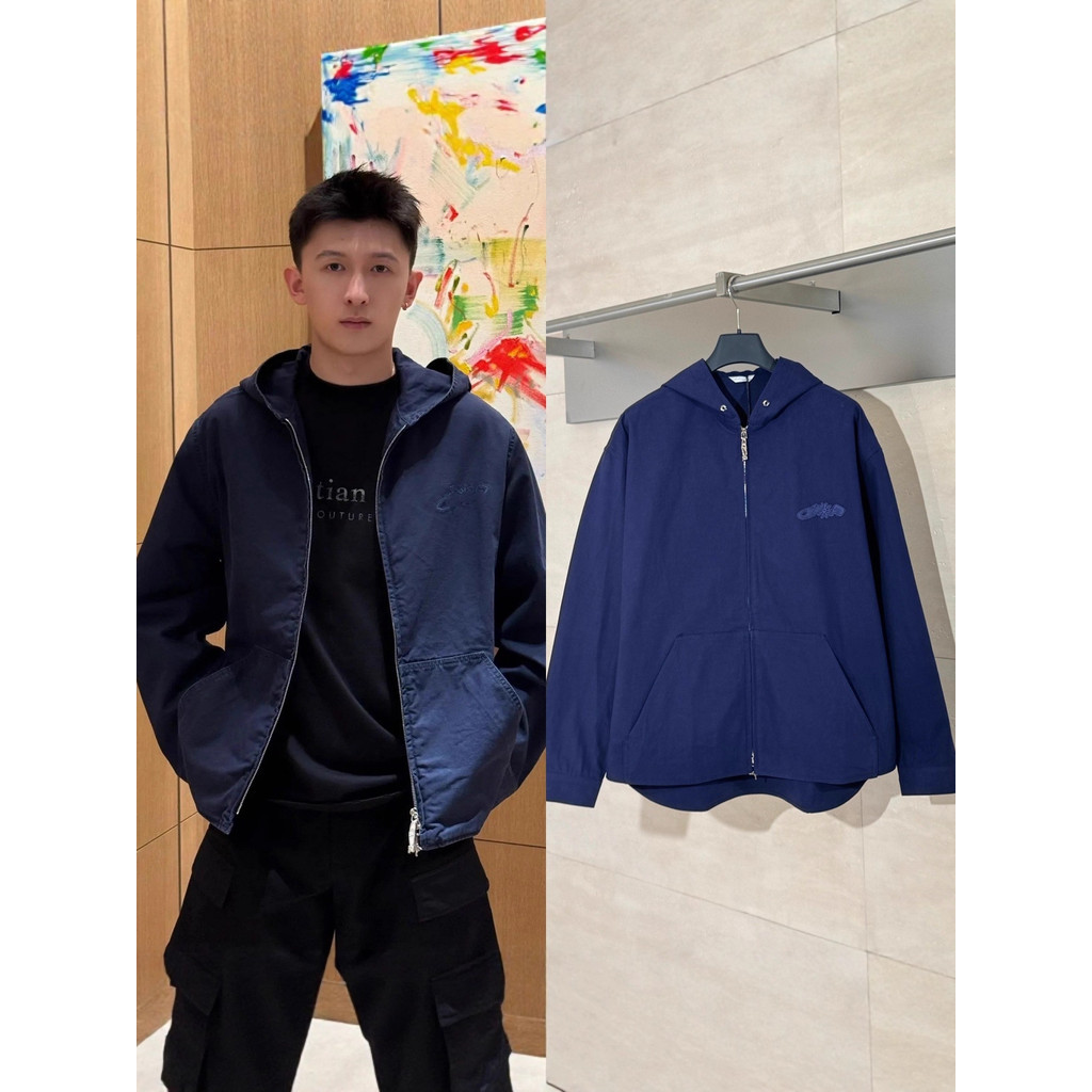 L1WT DR*CD 25SS New style hooded jacket with letter embroidery on the chest, popular among male and 