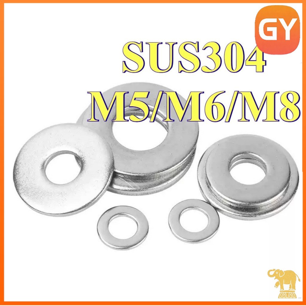 ปะเก็นแบนสแตนเลส 304 ปะเก็นพิเศษสําหรับสลักเกลียวและสกรู M5/M6/M8[GYYY]