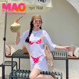 COD✅ (จัดส่งในกรุงเทพฯ) MAO Shop เสื้อยืดแฟชั่น พิมพ์ลายบิกินี่ ผ้าคอตตอนใส่สบาย🌴พร้อมส่ง🌴-03