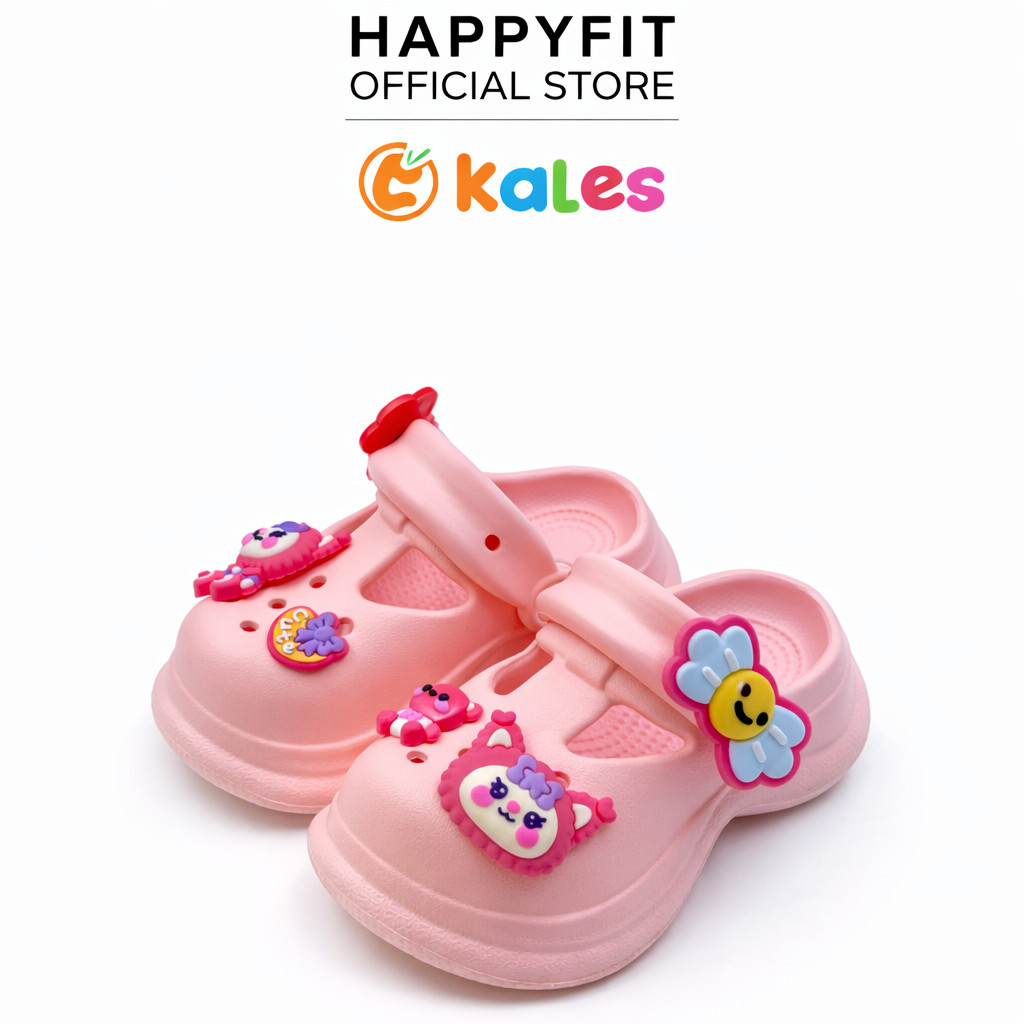 HAPPYFIT FOOTWEAR [ KURO 2 ] 1-5 ปี GIRL Shoes Slides Kasut Sandal @KURO 2