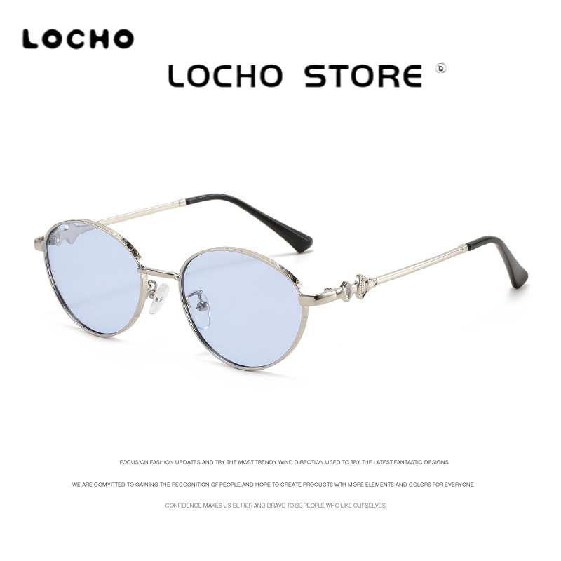 LOCHO แว่นกันแดดรังยุคทรงเรียว ออกแบบจากโลหะ ดีไซน์เฉพาะตัว เหมาะสำหรับซันไชน์ฤดูร้อน
