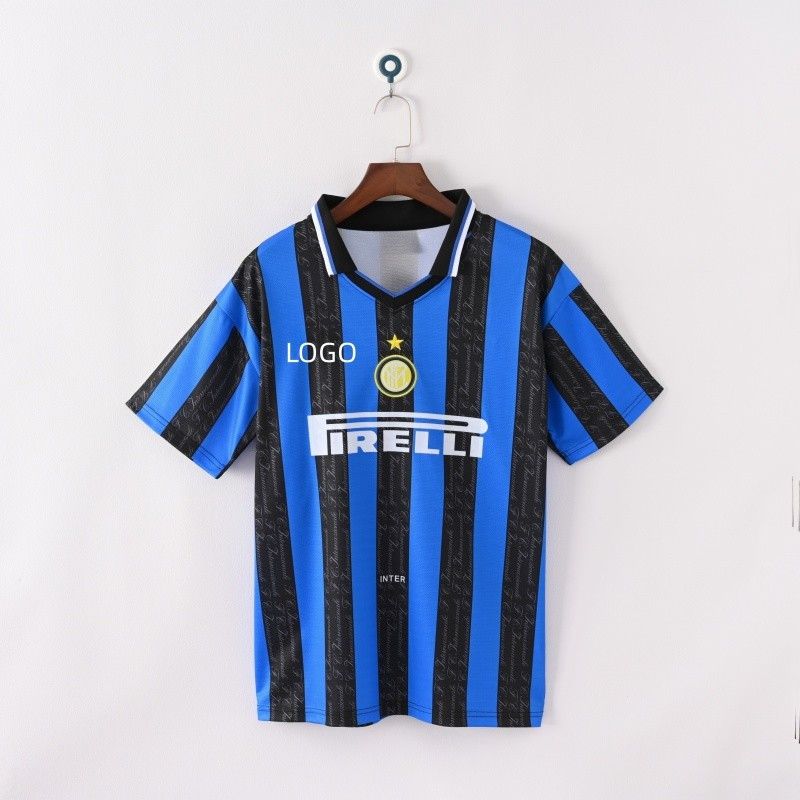1997/98 Inter Milan Home Retro Edition เสื้อฟุตบอลแขนสั้นผู้ชายเสื้อยืด