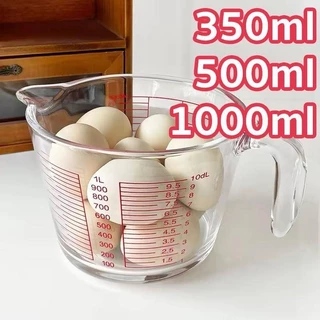 ถ้วยตวงแก้ว 350/500/1000 มล.มีสเกล ทนร้อน 3หน่วยตวง(CUP,Oz,ml) ใช้กับไมโคเวฟได้