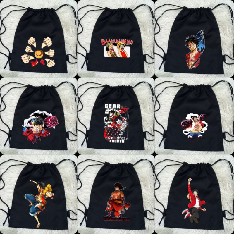 One Piece Luffy Premium Canvas Drawstring Bag Luffy Anime One Piece Premium Canvas String Bag Girls 