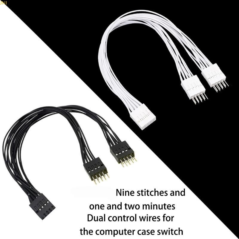 Jia สายต่อเมนบอร์ด 9Pin 1 หญิง 2 ชาย Y Splitter Cable Switcher Splitter Cable สําหรับเมนบอร์ด PC