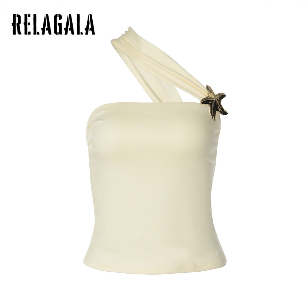 RELAGALA เสื้อชั้นในสำหรับผู้หญิง แบบแฟชั่นปลาดาวตกแต่งไม่สม่ำเสมอ เหมาะสำหรับสวมใส่ประจำวันปี 2026
