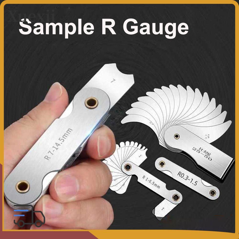 XUEXII 16 ชิ้น/เซ็ต Radius Gauge Radius Fillet Gauge วัด Gage สําหรับอุตสาหกรรมวัดตัวอย่าง R Gauge