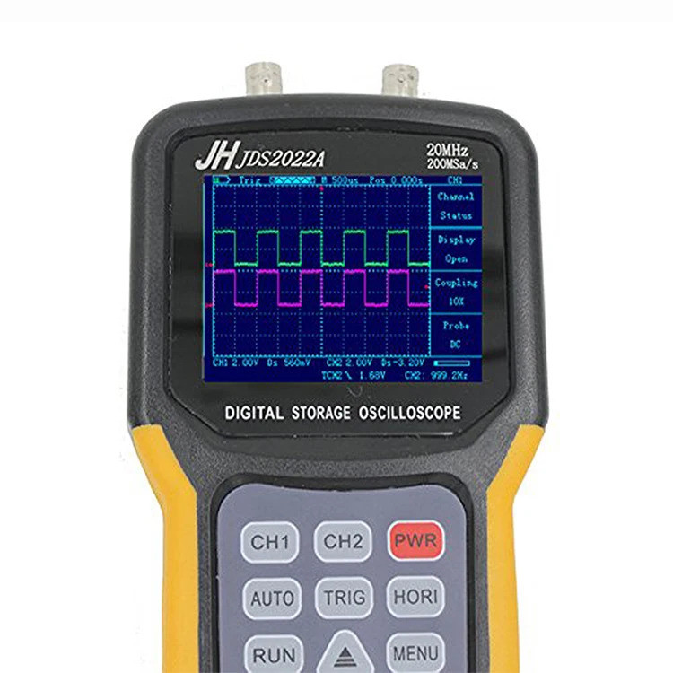 Liche แบบพกพา JDS2022A 20MHz 2-Channel Digital Storage Handheld Virtual Oscilloscope ความละเอียดสูงแ