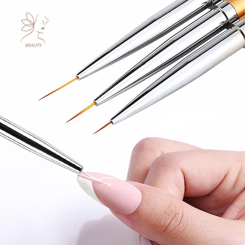 [maybeauty] 3pcs French Stripe Nail Art Liner Brush Set 3D Tips Liner DIY Drawing Pen Uv Gel Brushes