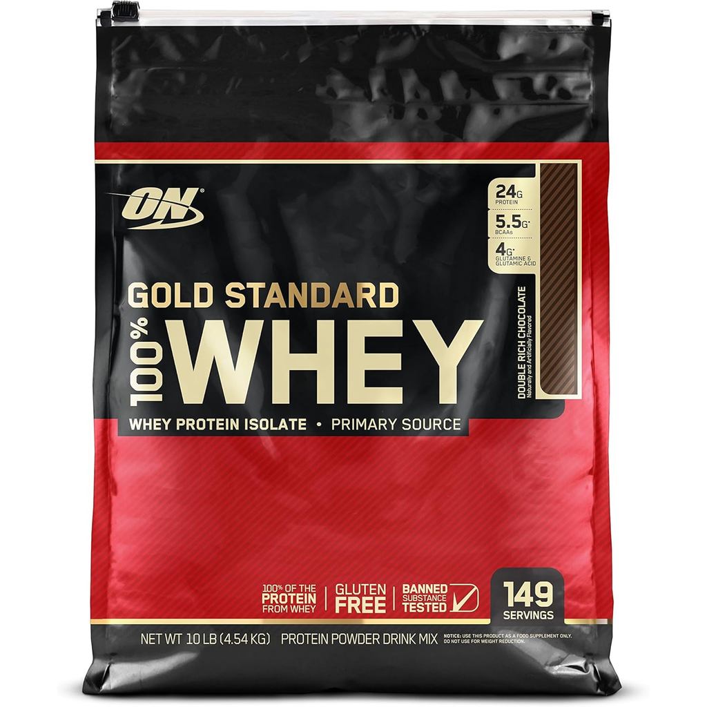 Optimum Nutrition Gold Standard 100% Whey Protein Powder, Double Rich Chocolate 10 Pound (Packaging 