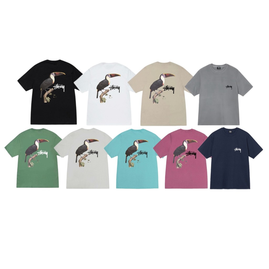 เสื้อยืดผ้าฝ้ายมีสไตล์อินเทรนด์ Stus丨y เสื้อยืด Unisex ผ้านุ่มระบายอากาศได้สบายพร้อมพิมพ์โลโก้สําหรับทุกวัน