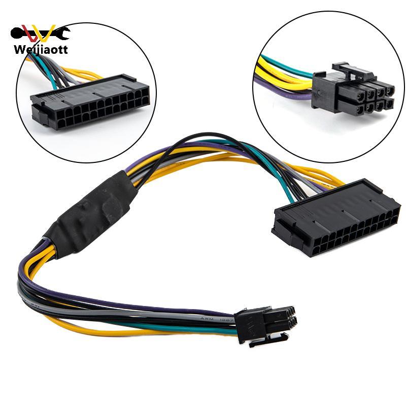[Wjt] ATX 24Pin To เมนบอร์ด 8Pin Optiplex 3020 7020 9020 Server Adapter Power Cable [ขายร้อน]