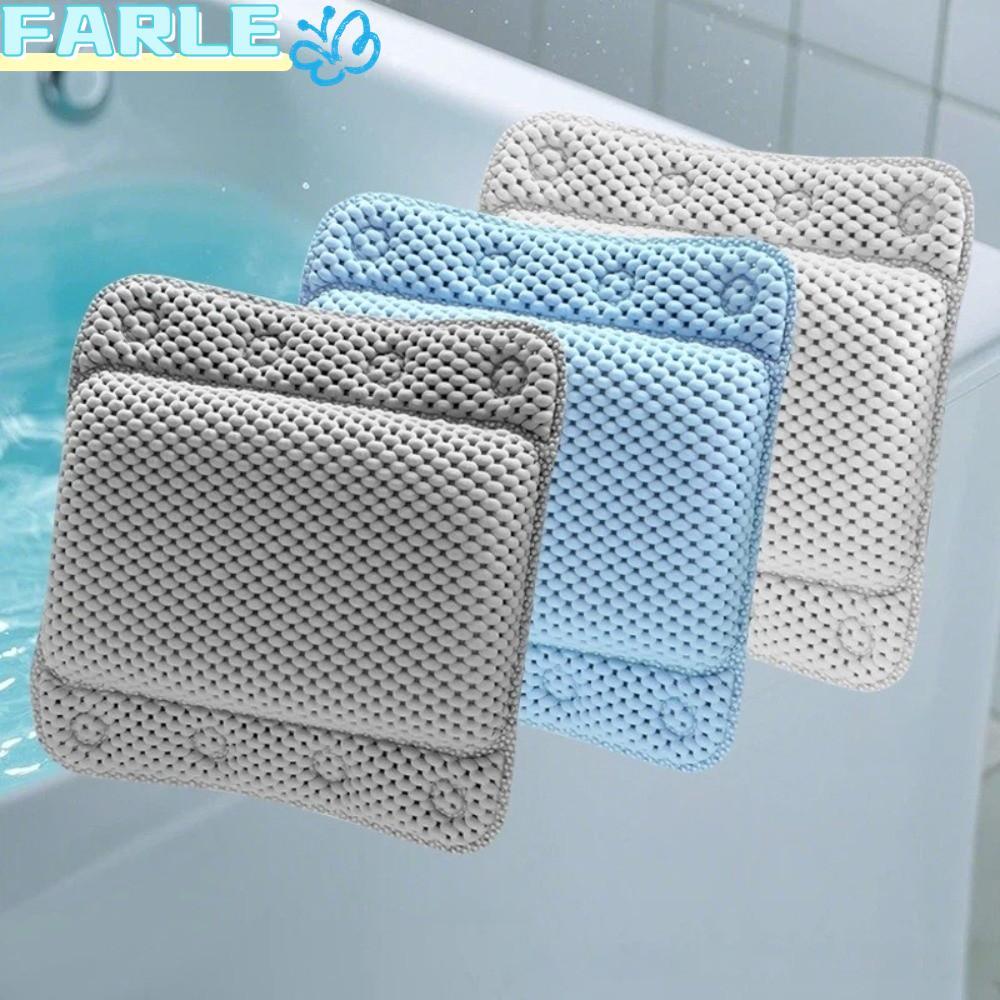 Frl คอเบาะอ่างอาบน้ํา,วัสดุพีวีซีสีขาวสปาหมอนอาบน้ํา,พร้อมถ้วยดูดคอสนับสนุนนุ่มอุปกรณ์ห้องน้ําร่างกา
