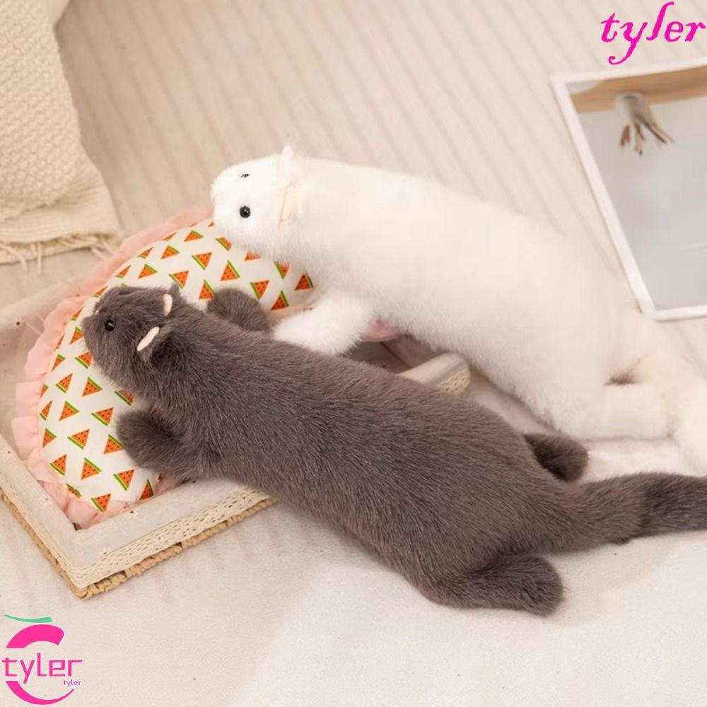 TYLER Plush Ferret ตุ๊กตาของเล่น,ที่สมจริงออกแบบนุ่ม Fluffy Ferret ตุ๊กตาของเล่น,น่ารักตุ๊กตา 47 ซม.