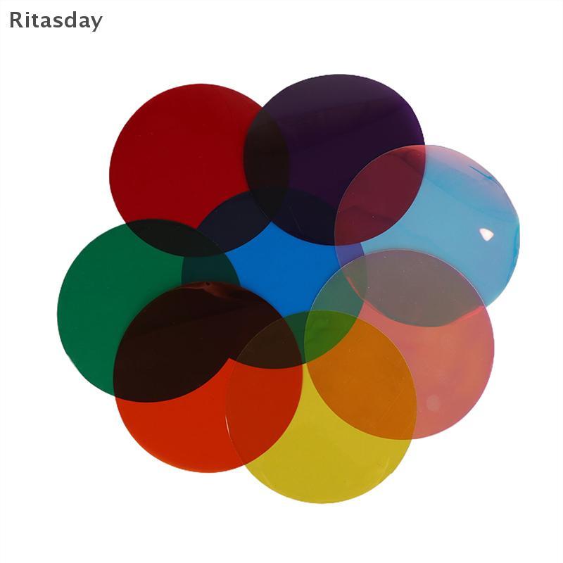 Ritasday 5/10 ชิ้น 10 เซนติเมตรโคมไฟสีแก้ไขฟิล์มกาวตนเองโปร่งใสกรองแผ่นเจลแสงสําหรับไฟหน้าห้องนอนห้องนั่งเล่นใหม่