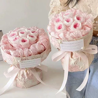 2026 กระดาษห่อช่อดอกไม้ สีไข่มุก บรรจุภัณฑ์ดอกไม้ สามารถทำให้ยับได้สวยงาม แพ็คละ 20แผ่น ขนาด 50*70ซม กันน้ำ